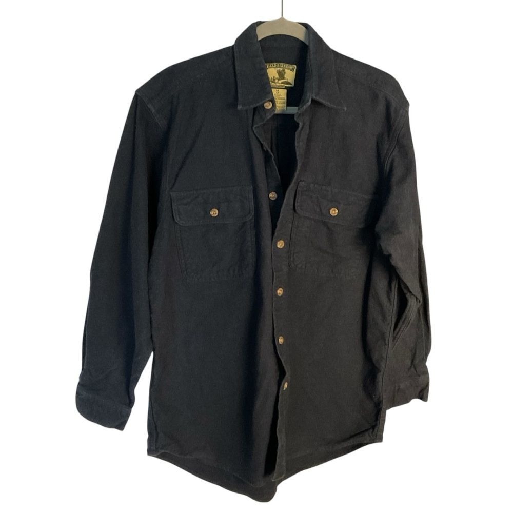 Field and Stream Men's Dark Blue Heavy Cotton Chamois Button Front Shacket Sz M